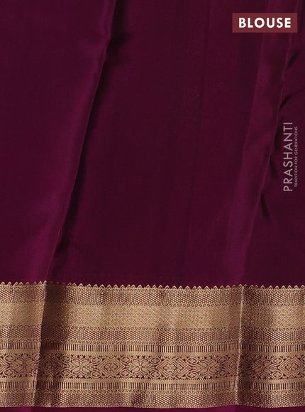 Kanchipuram silk saree blue and magenta pink with allover zari woven 1000 buttas and rich zari woven border