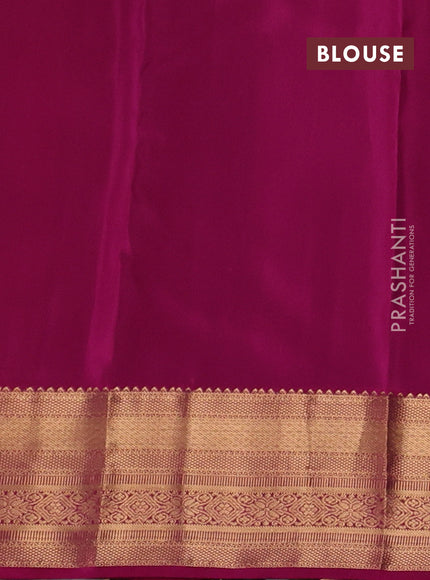 Kanchipuram silk saree dual shade of peacock green and pink with allover zari woven 1000 buttas and rich zari woven border