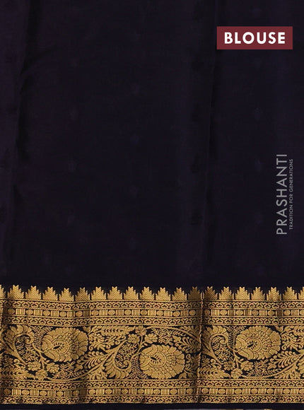 Kanchipuram silk saree lavender and jamun shade with allover zari woven 1000 buttas and rich zari woven border