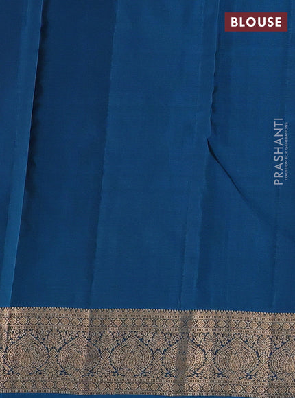 Kanchipuram silk saree purple and cs blue with allover zari woven 1000 buttas and rich zari woven border