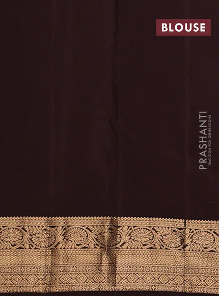 Kanchipuram silk saree maroon and coffee brown with allover zari woven 1000 buttas and rich zari woven border