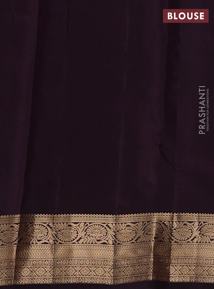 Kanchipuram silk saree lavender shade and coffee brown with allover zari woven buttas and rich zari woven border