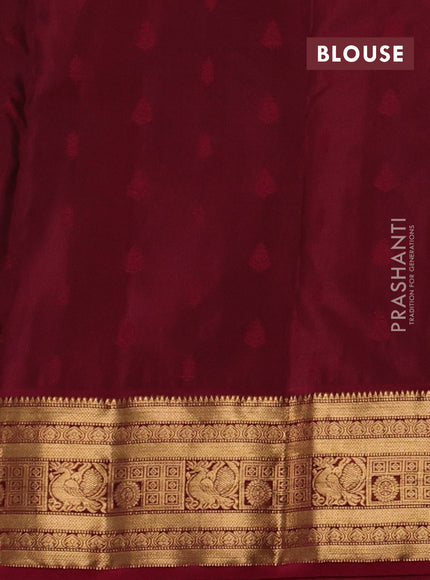 Kanchipuram silk saree green and dark pink with allover zari woven 1000 buttas and rich zari woven border
