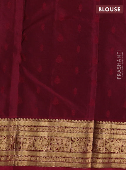 Kanchipuram silk saree dark mustard and pink with allover zari woven 1000 buttas and rich zari woven border