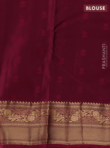Kanchipuram silk saree green and magenta pink with allover zari woven 1000 buttas and rich zari woven border