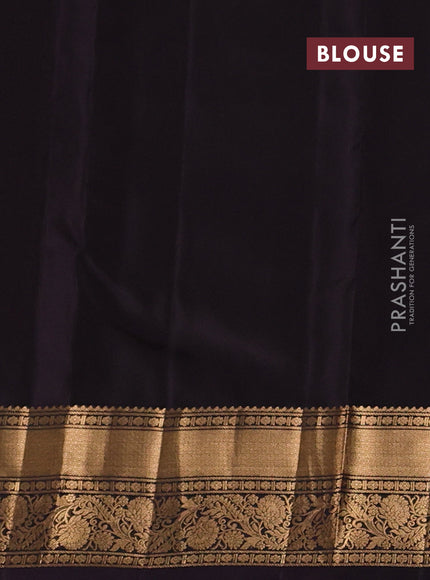 Kanchipuram silk saree maroon and deep jamun shade with allover zari woven buttas and rich zari woven border