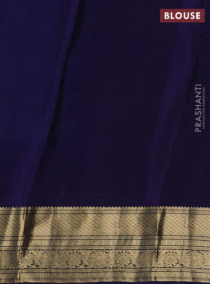 Kanchipuram silk saree cs blue and dark blue with allover zari woven buttas and rich zari woven border