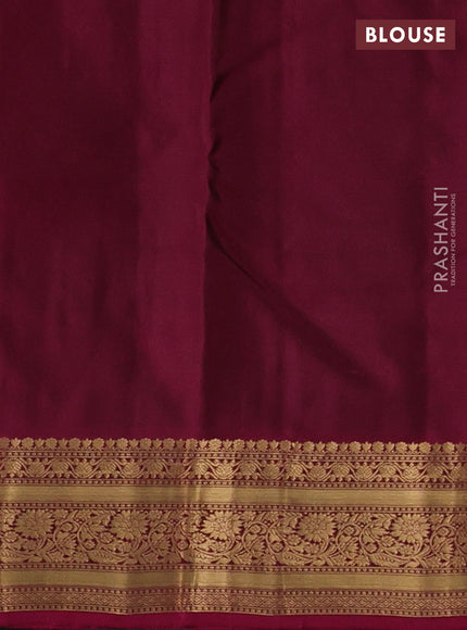 Kanchipuram silk saree peacock green and magenta pink with allover zari woven 1000 buttas and rich zari woven border