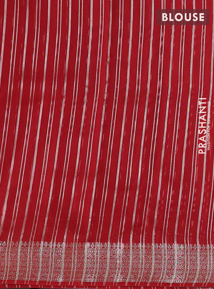 Banarasi silk cotton saree maroon with allover zari stripe pattern and zari woven border