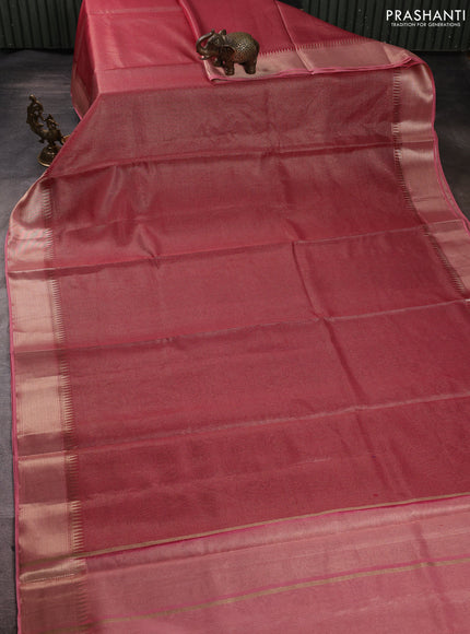 Banarasi silk cotton saree maroon and peach pink with allover small zari checked pattern and zari woven border
