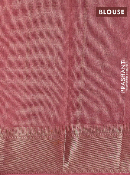Banarasi silk cotton saree maroon and peach pink with allover small zari checked pattern and zari woven border