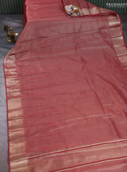 Banarasi silk cotton saree maroon with allover small zari checked pattern and zari woven border