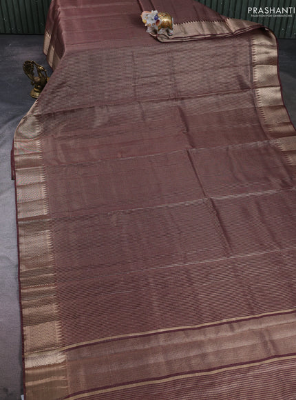 Banarasi silk cotton saree wine shade with allover small zari checked pattern and zari woven border