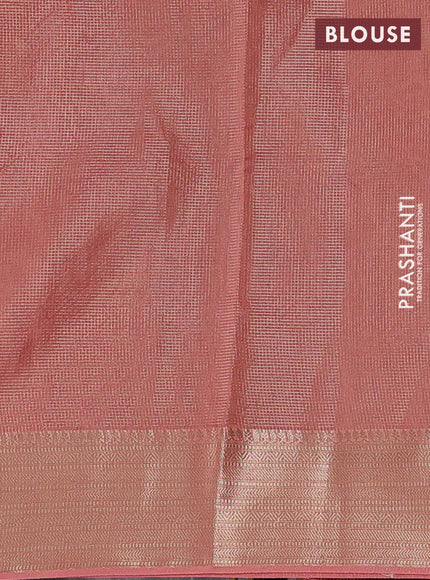 Banarasi silk cotton saree maroon and peach shade with allover small zari checked pattern and zari woven border