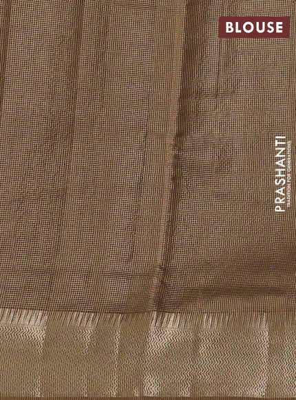 Banarasi silk cotton saree mehendi green with half & half style and zari woven border