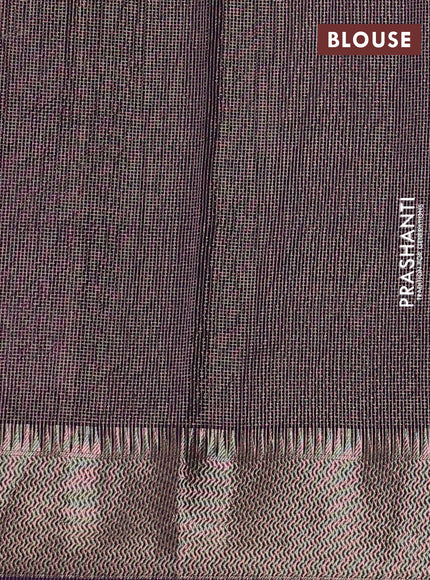 Banarasi silk cotton saree violet with half & half style and zari woven border