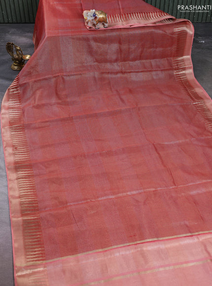 Banarasi silk cotton saree maroon and peach shade with allover zari checked pattern and zari woven border