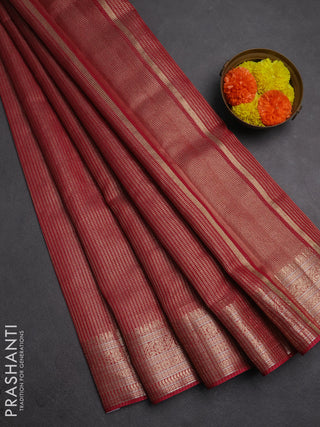Banarasi silk cotton saree pink with allover small zari woven border and zari woven border