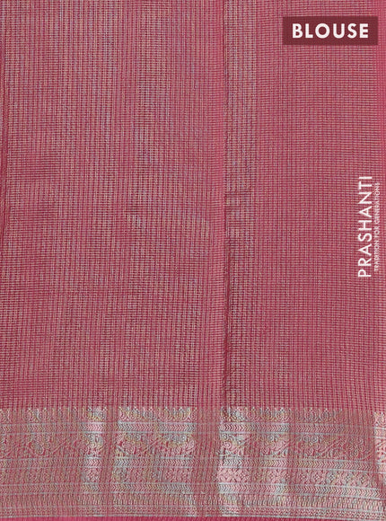 Banarasi silk cotton saree dark peach with allover small zari woven border and zari woven border