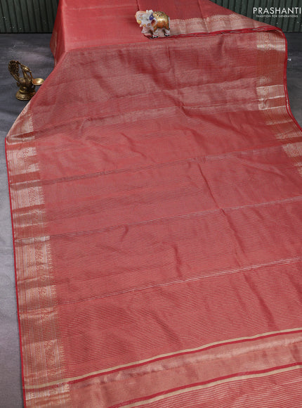 Banarasi silk cotton saree maroon with allover small zari woven border and zari woven border