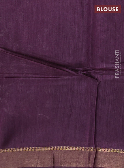 Munga tussar silk saree purple with allover prints and zari woven border