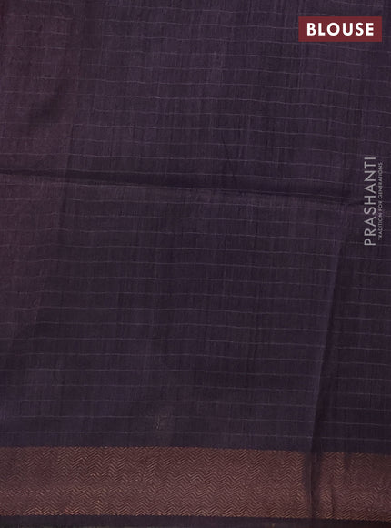 Munga tussar silk saree pink and jamun with allover ajrakh prints and zari woven border