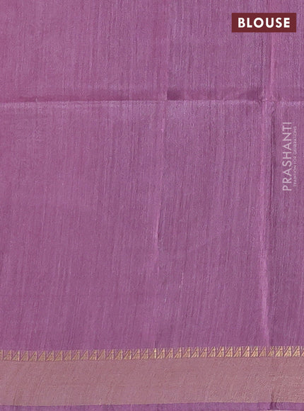 Munga tussar silk saree purple with allover ikat prints and zari woven border