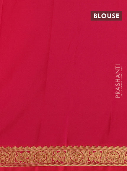 Semi kanchipuram silk saree peach pink and red with zari woven buttas and small zari woven border