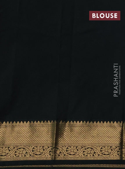 Semi kanchipuram silk saree red and bottle green with zari woven buttas and zari woven korvai border