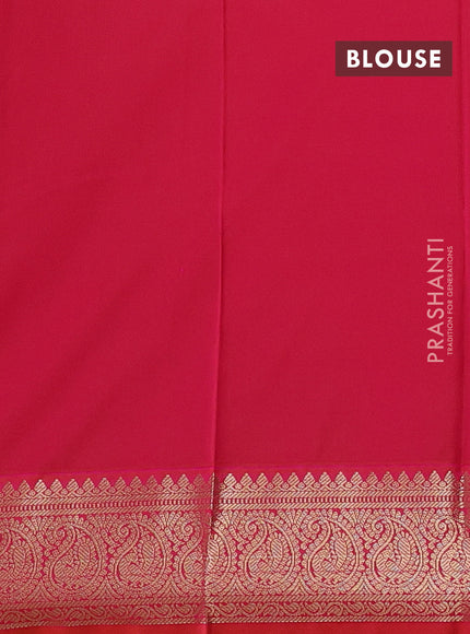 Semi kanchipuram silk saree cream and dual shade pinkish orange with paisley zari woven buttas and zari woven korvai border