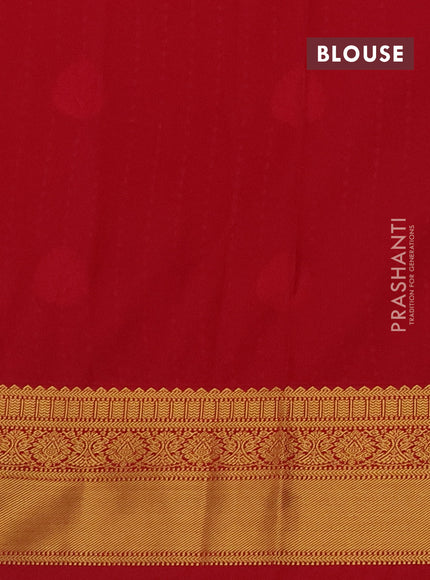 Semi kanchipuram silk saree peach pink and reddish pink with allover zari 1000 buttas and temple design zari woven border