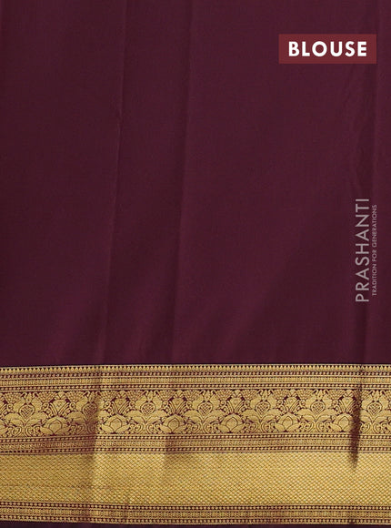Semi kanchipuram silk saree deep maroon with allover zari weaves & buttas and zari woven border