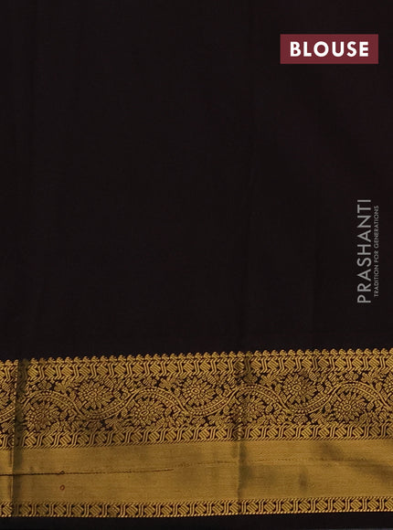 Semi kanchipuram silk saree teal blue and coffee brown with allover checks & 1000 buttas and zari woven border