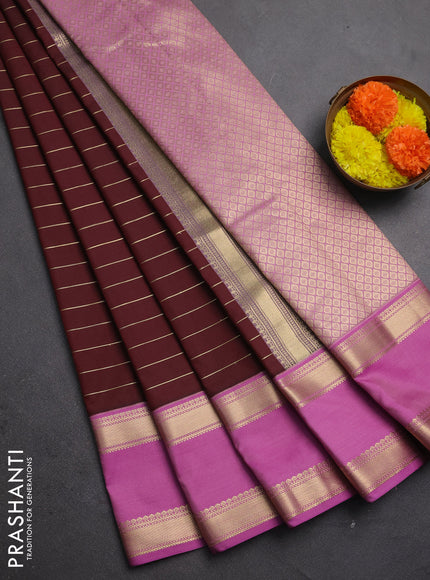 Semi kanchipuram silk saree deep maroon and lotus pink with allover zari weaves and rettapet zari woven korvai border