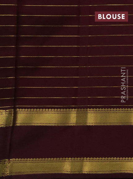 Semi kanchipuram silk saree teal green and deep maroon with allover zari weaves and rettapet zari woven korvai border