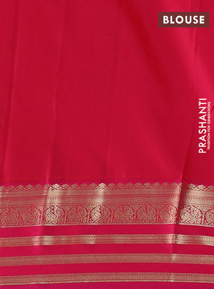 Semi kanchipuram silk saree pastel pink and pink with allover zari checks & buttas and zari woven korvai border