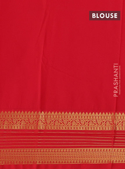 Semi kanchipuram silk saree pink and red with zari woven buttas and temple design zari woven korvai border