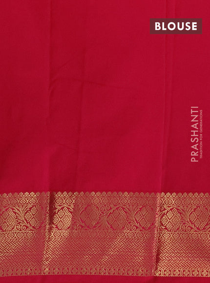 Semi kanchipuram silk saree deep wine and pink with zari woven buttas and zari woven korvai border