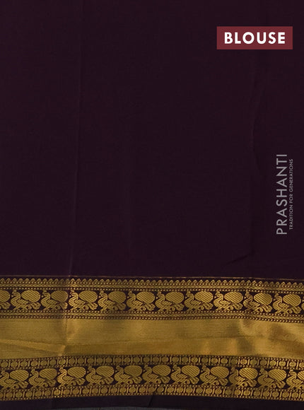 Semi kanchipuram silk saree lavender and deep purple with allover zari checks & buttas and rich rettapet zari woven korvai border