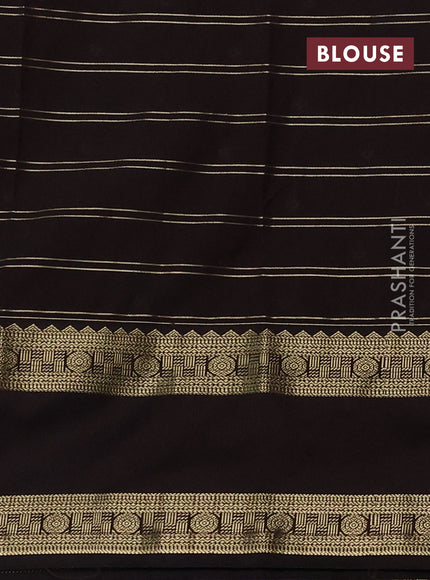 Semi kanchipuram silk saree lavender and coffee brown with allover zari weaves & buttas and rettapet zari woven korvai border