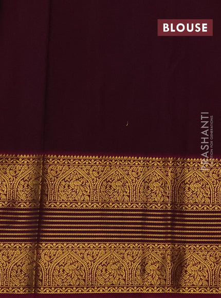 Semi kanchipuram silk saree bluish grey and magenta pink with allover small zari checks & buttas and long zari woven border