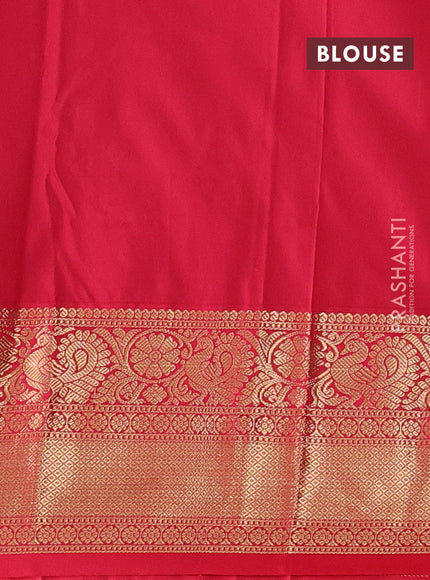 Semi kanchipuram silk saree deep maroon and red with allover zari checks & buttas and long zari woven border