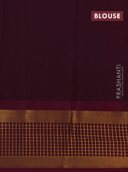 Semi kanchipuram silk saree pista green and magenta pink with zari woven buttas and zari woven border
