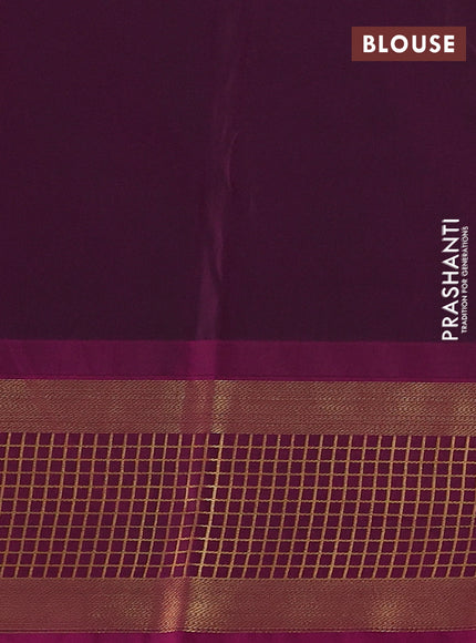 Semi kanchipuram silk saree mustard yellow and magenta pink with zari woven buttas and zari woven border