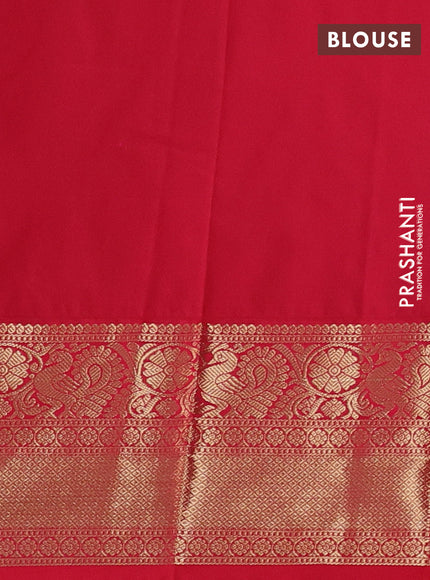 Semi kanchipuram silk saree deep wine and red with allover zari checks & buttas and zari woven korvai border