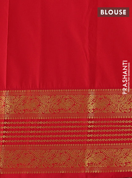 Semi kanchipuram silk saree deep purple and red with allover zari checks & buttas and long zari woven korvai border