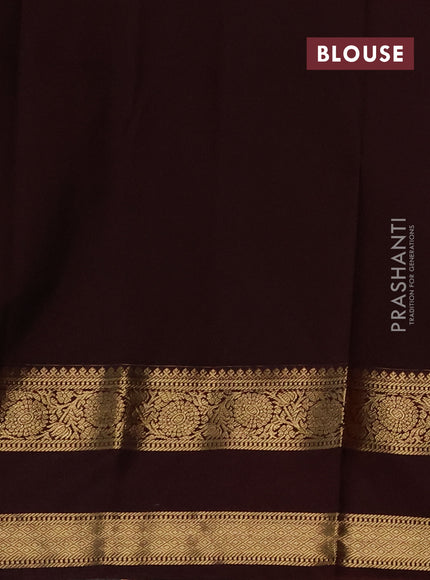 Semi kanchipuram silk saree rust shade and coffee brown with zari woven buttas and rettapet zari woven korvai border