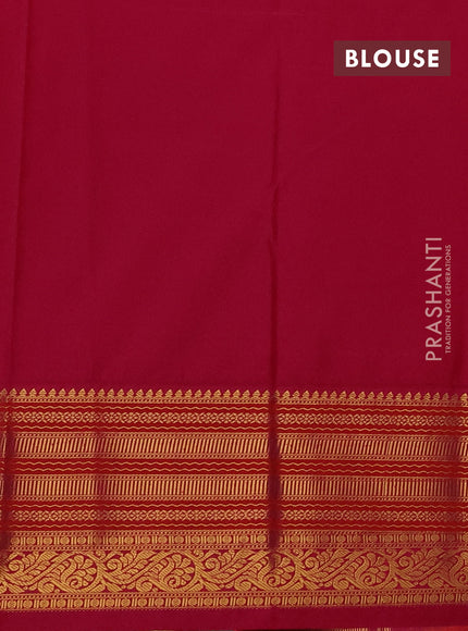 Semi kanchipuram silk saree yellow and pink with allover zari checks & buttas and long zari woven korvai border