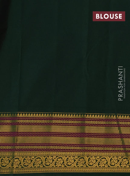 Semi kanchipuram silk saree pink and green with allover zari checks & buttas and long zari woven korvai border