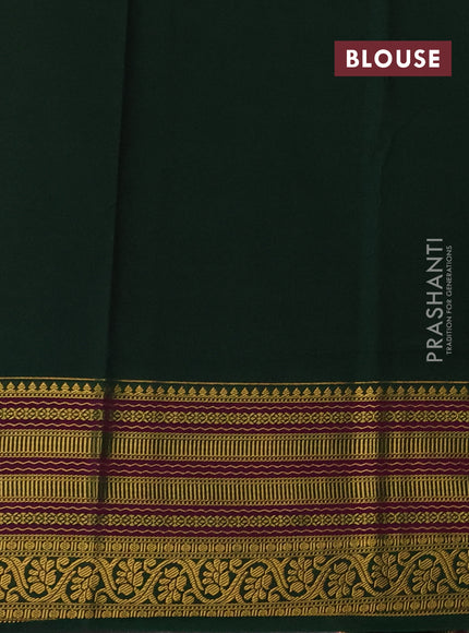 Semi kanchipuram silk saree orange and green with allover zari checks & buttas and zari woven korvai border
